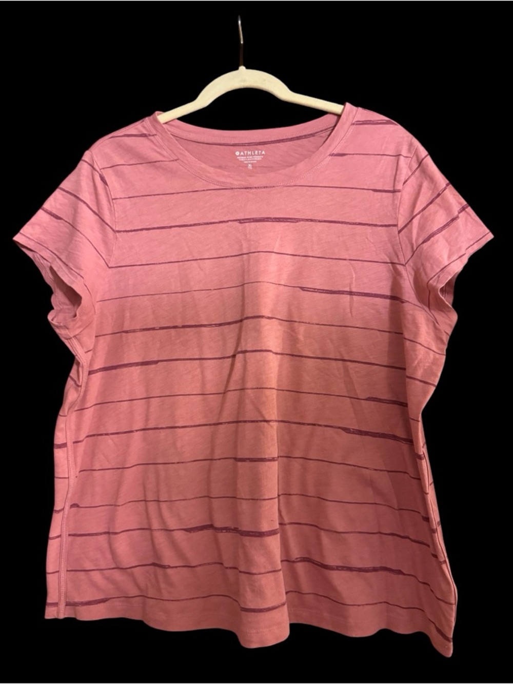Women’s Athleta Daily Stripe Tee Pink 
Size :XL 
In excellent preowned condition